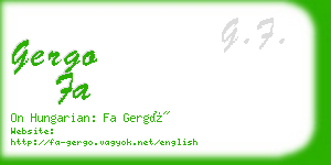 gergo fa business card